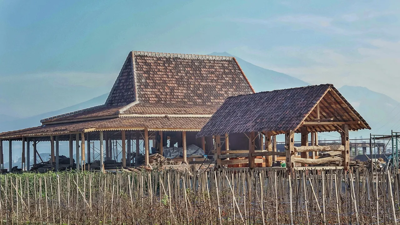 javanese traditional house, construction, under construction