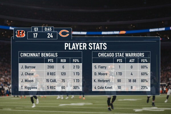 Bengals vs Chicago Bears Match Player Stats