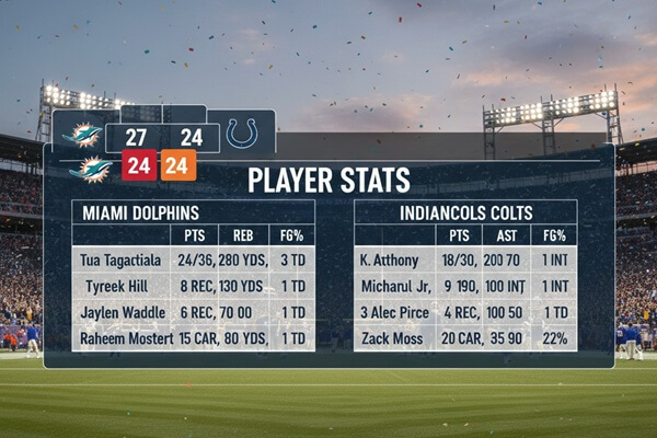 Miami Dolphins vs Indianapolis Colts Match Player Stats: Numbers That Tell the Real Story