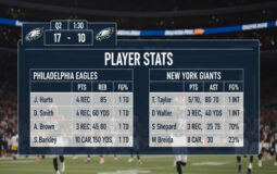 Philadelphia Eagles vs New York Giants Match Player Stats